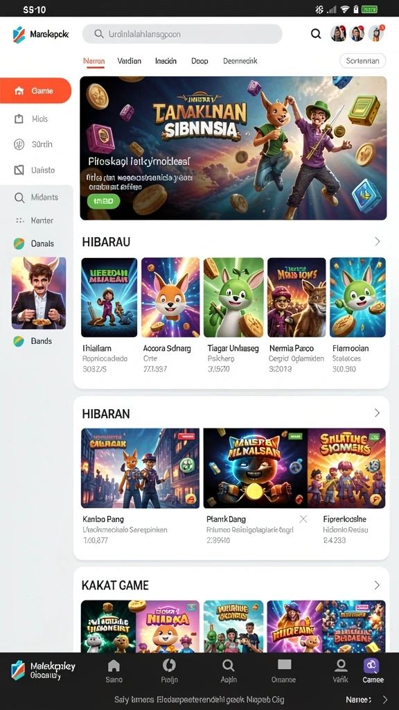 Tampilan antarmuka intuitif yang memudahkan navigasi game.