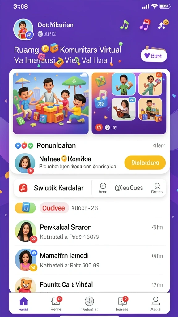 Tampilan karakter menarik dan penuh warna.